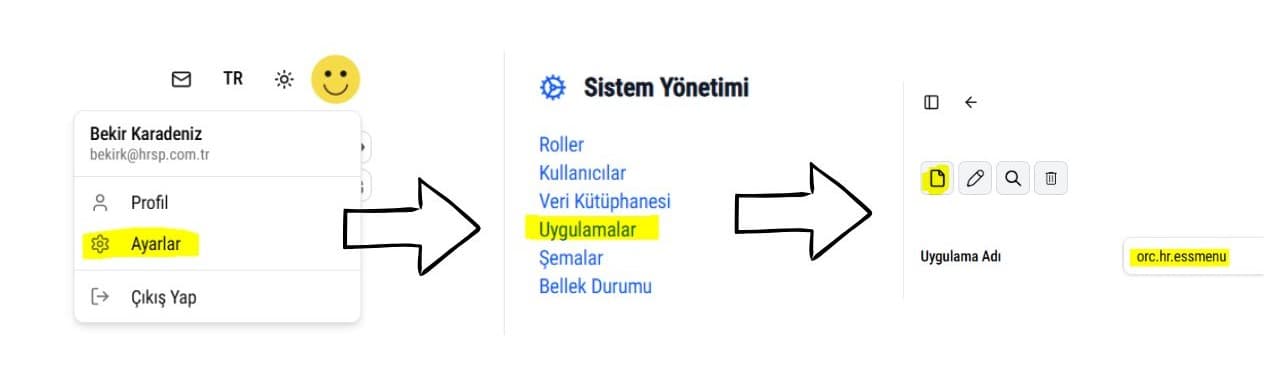 OrchestraHCM Uygulama Oluşturma